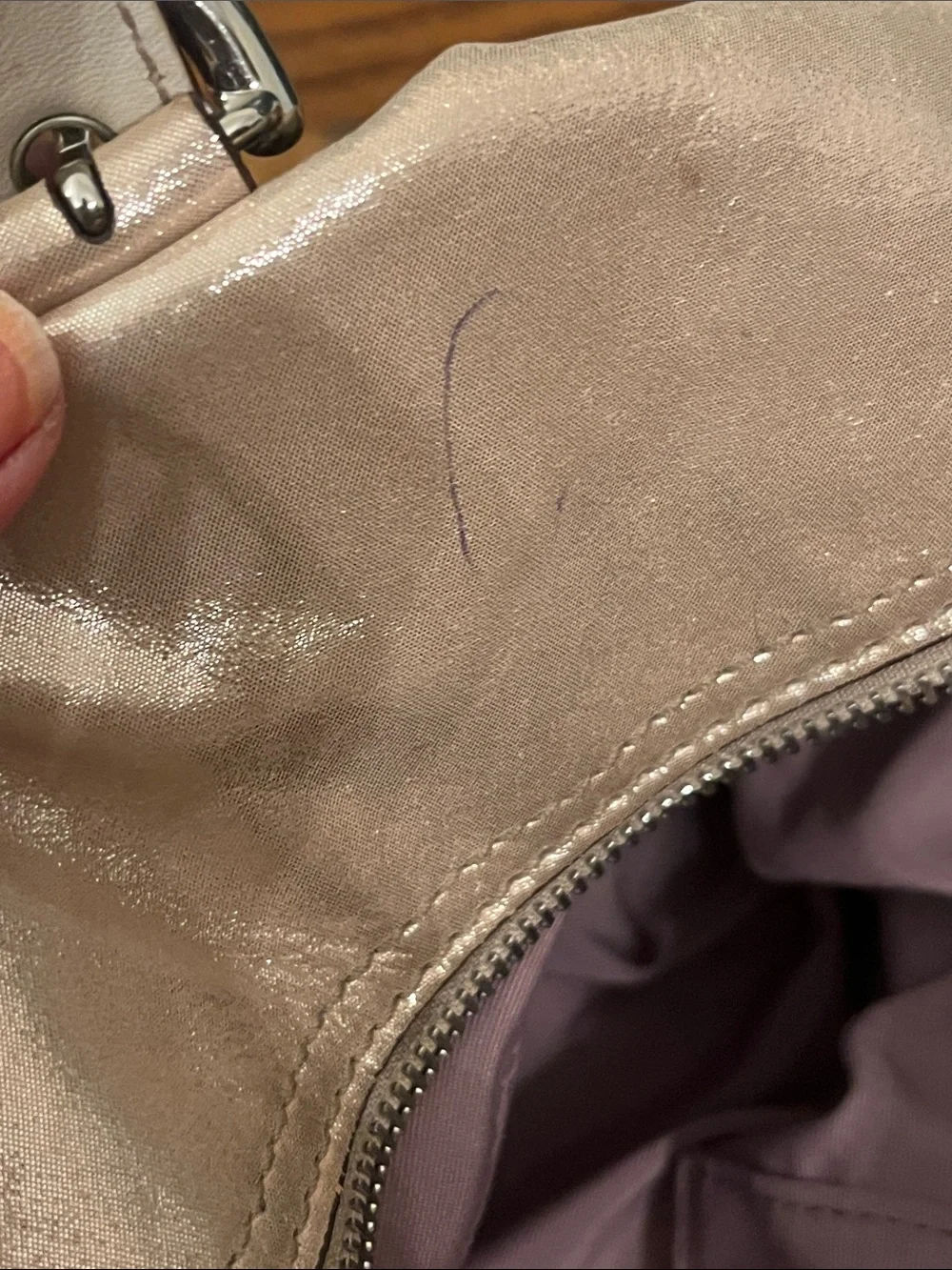 Coach Soho leather satchel shoulder bag (style F17220) in metallic champagne